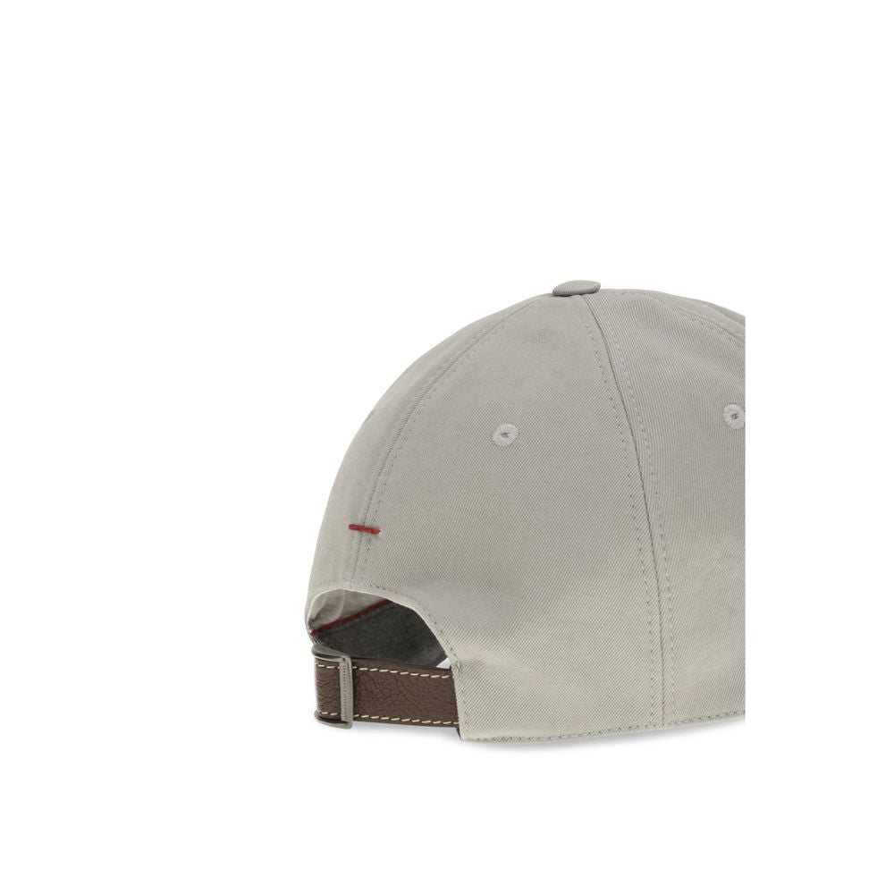 Brunello Cucinelli Graue Baumwollkappe (Baseball Cap)-3