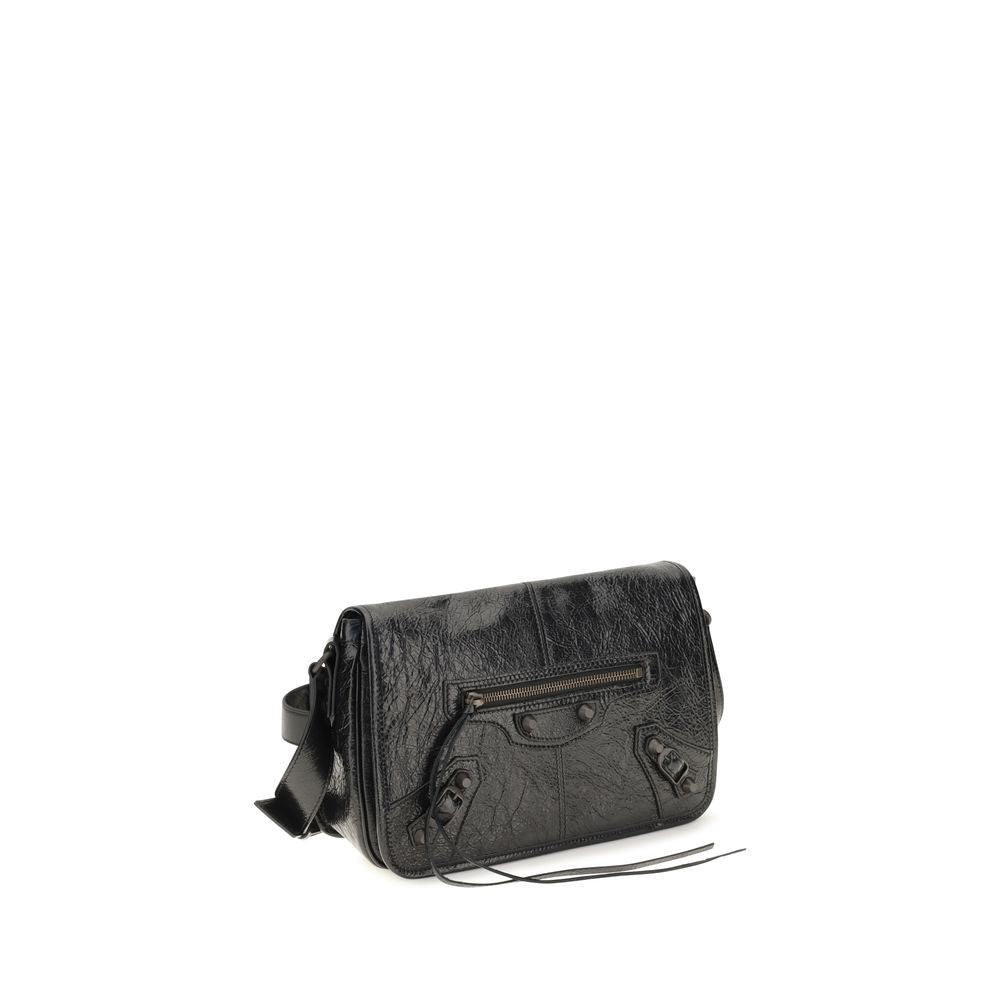 Balenciaga Schwarze Lammleder Schultertasche Ovis Aries Aries-2