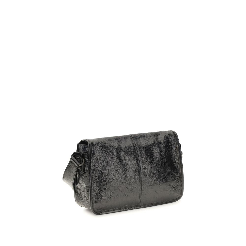 Balenciaga Schwarze Lammleder Schultertasche Ovis Aries Aries-3