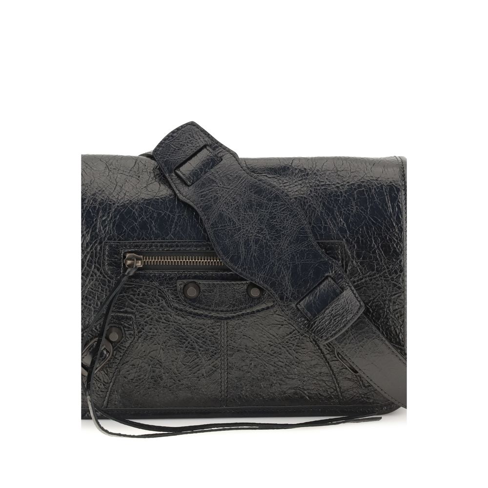 Balenciaga Schwarze Lammleder Schultertasche Ovis Aries Aries-4