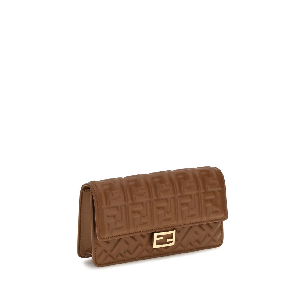 Fendi Braune Kalbsleder Bos Taurus Geldbörse-2
