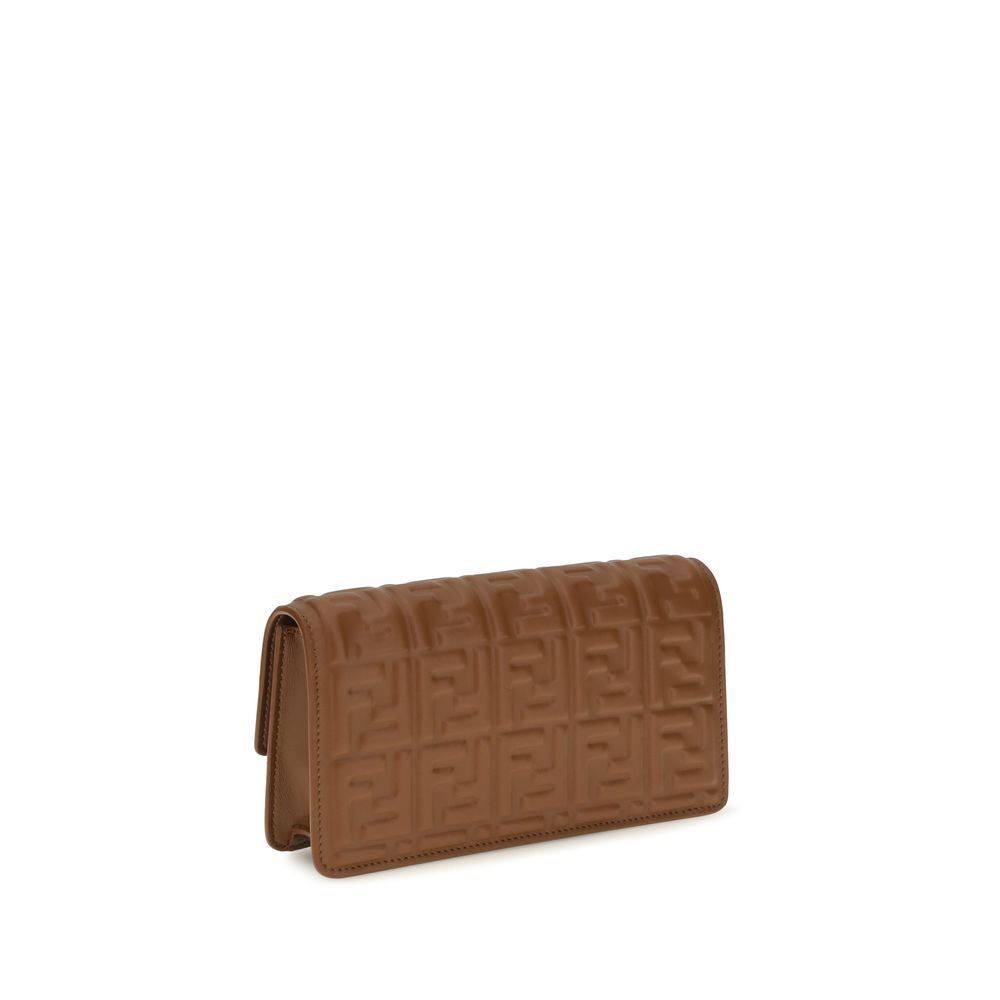 Fendi Braune Kalbsleder Bos Taurus Geldbörse-3
