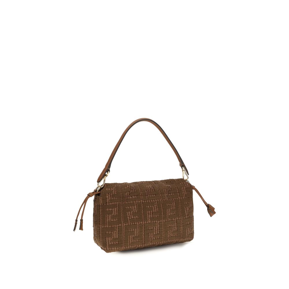 Fendi Braune Raffia-Umhängetasche-3