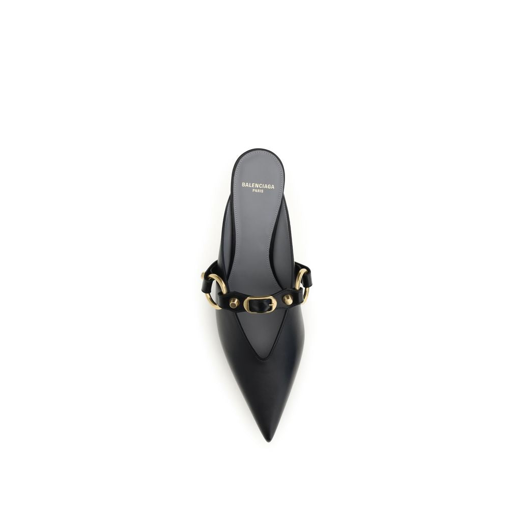 Balenciaga Schwarze Bos Taurus Kalbsleder-Mules-4