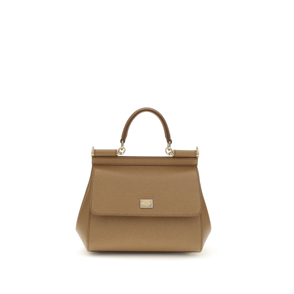 Dolce & Gabbana Beige Kalbsleder Bos Taurus Schultertasche-1