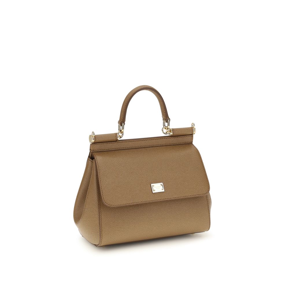 Dolce & Gabbana Beige Kalbsleder Bos Taurus Schultertasche-2