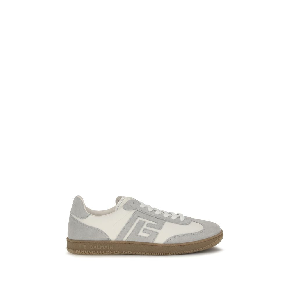 Balmain Weiße Kalbsleder Bos Taurus Athletic Sneaker-1