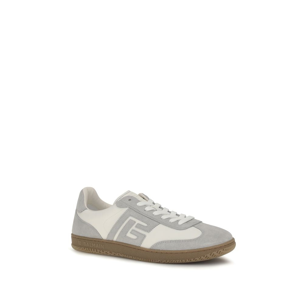 Balmain Weiße Kalbsleder Bos Taurus Athletic Sneaker-2