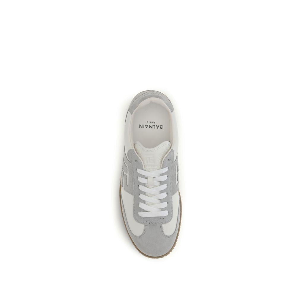 Balmain Weiße Kalbsleder Bos Taurus Athletic Sneaker-4