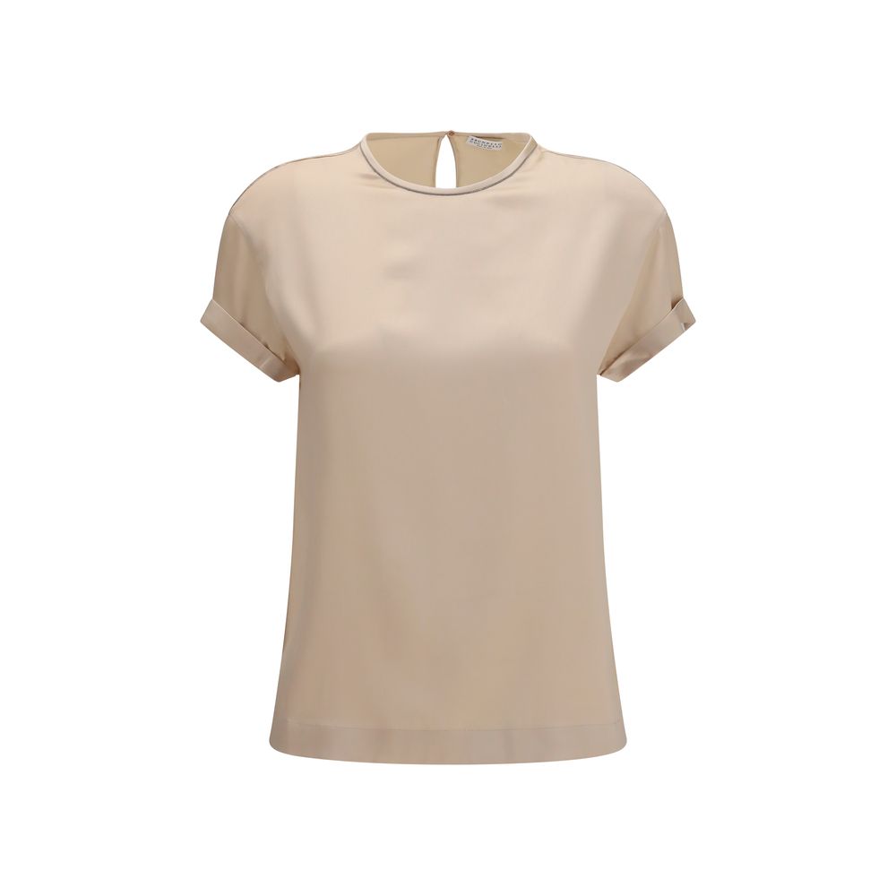 Brunello Cucinelli Beige Elastane Blouse-1