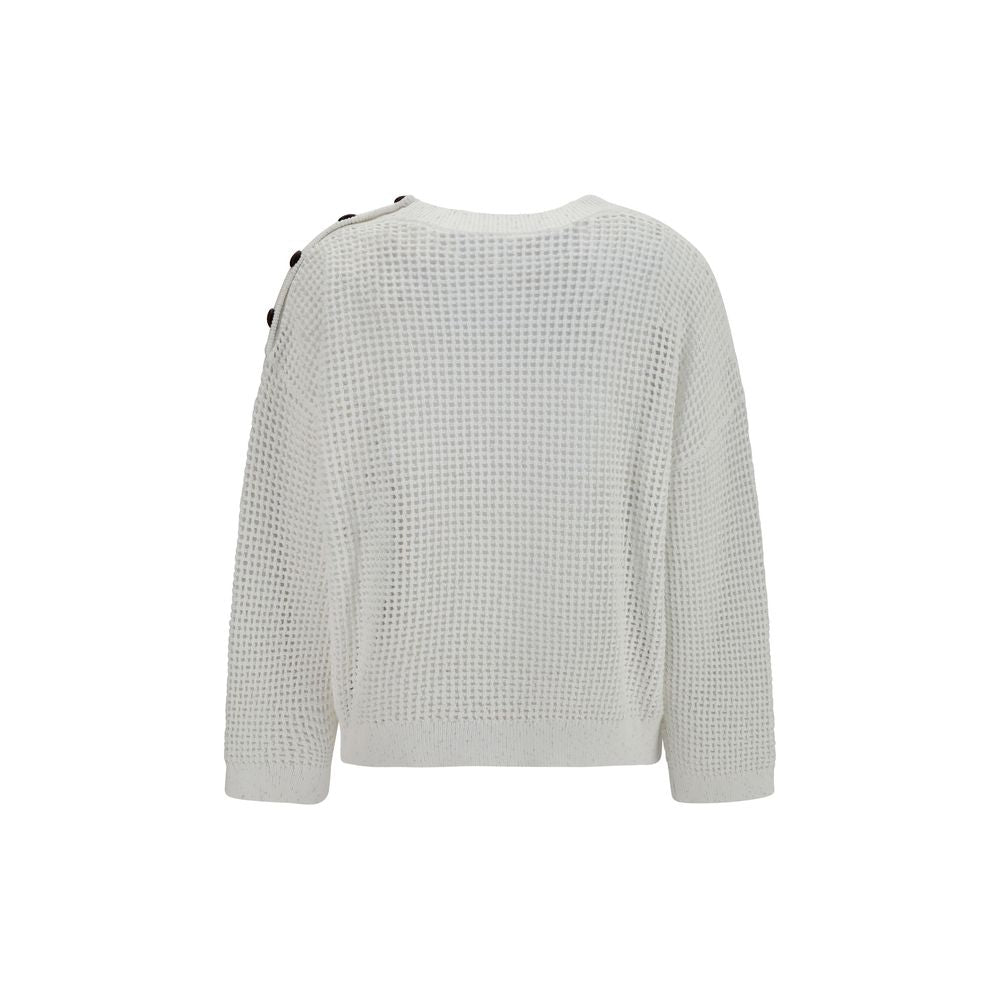 Brunello Cucinelli Weißes Baumwoll-Sweatshirt-2