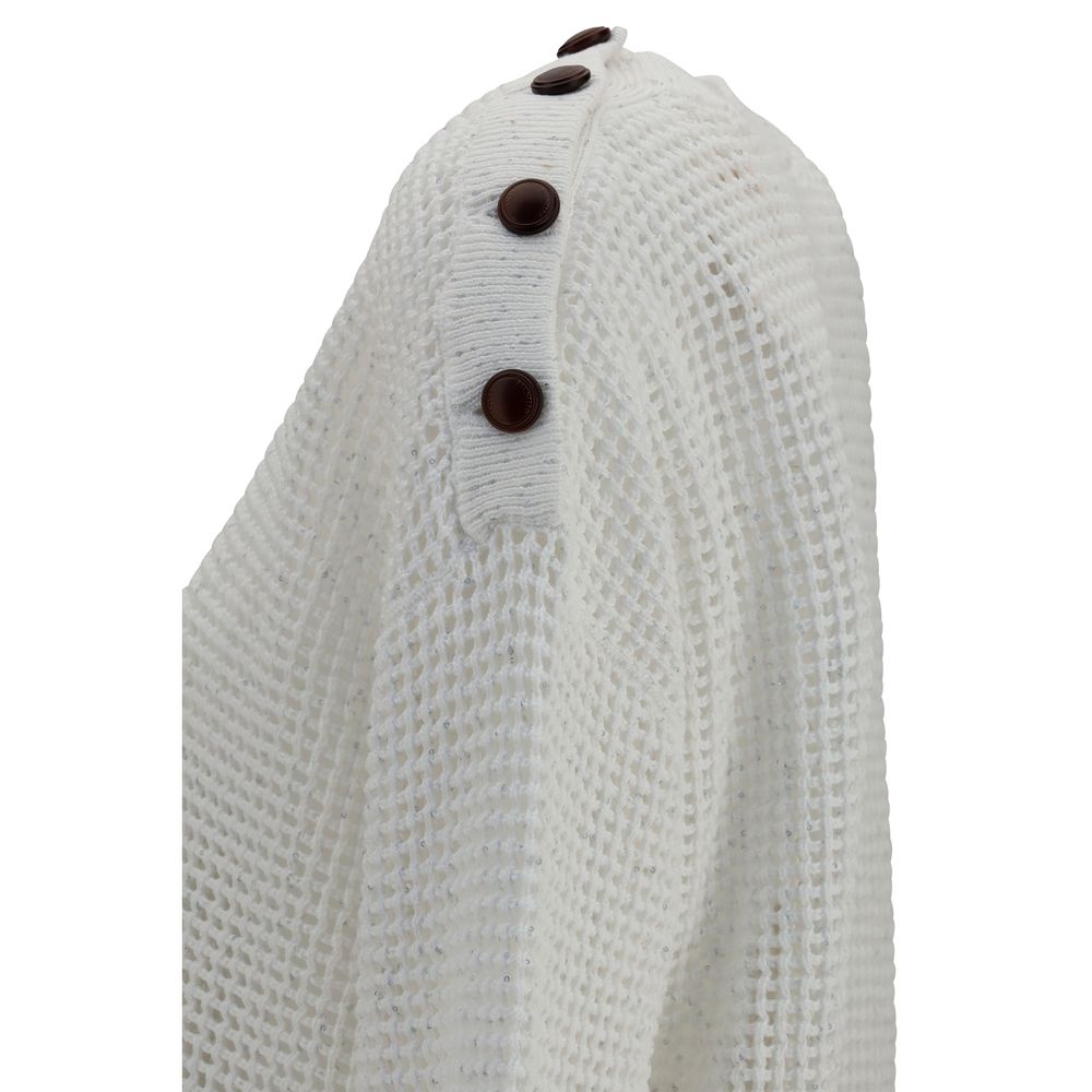 Brunello Cucinelli Weißes Baumwoll-Sweatshirt-3