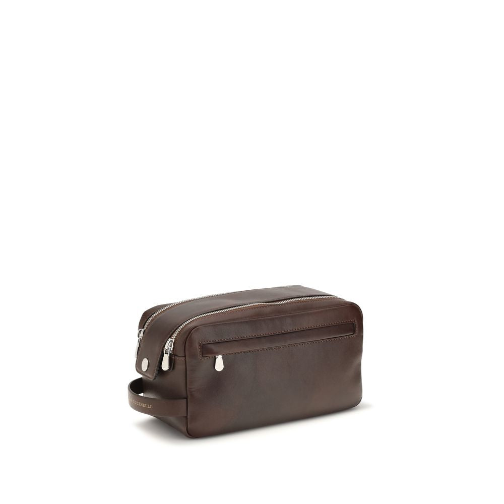 Brunello Cucinelli Braune Kalbsleder Bos Taurus Geldbörse-3