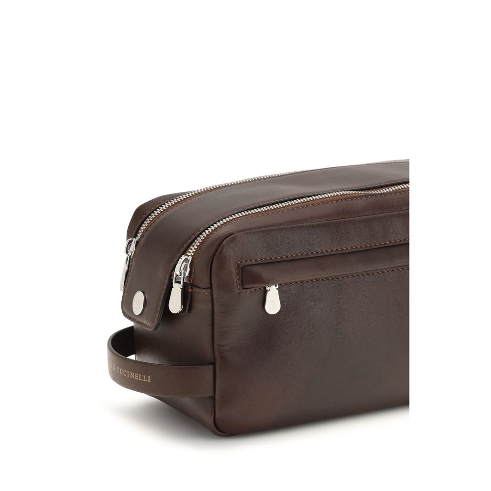 Brunello Cucinelli Braune Kalbsleder Bos Taurus Geldbörse-4