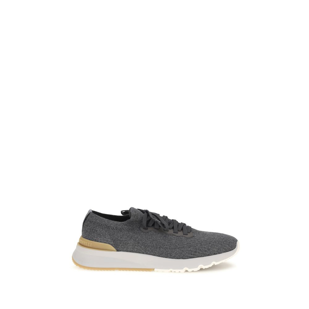 Brunello Cucinelli Blaue Low-Top-Sneaker aus Baumwolle-1