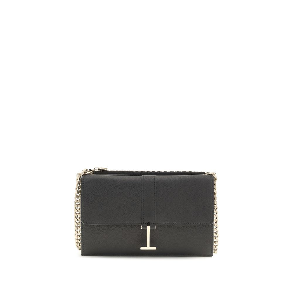 Tom Ford Schwarze Bos Taurus Kalbsleder Schultertasche-1