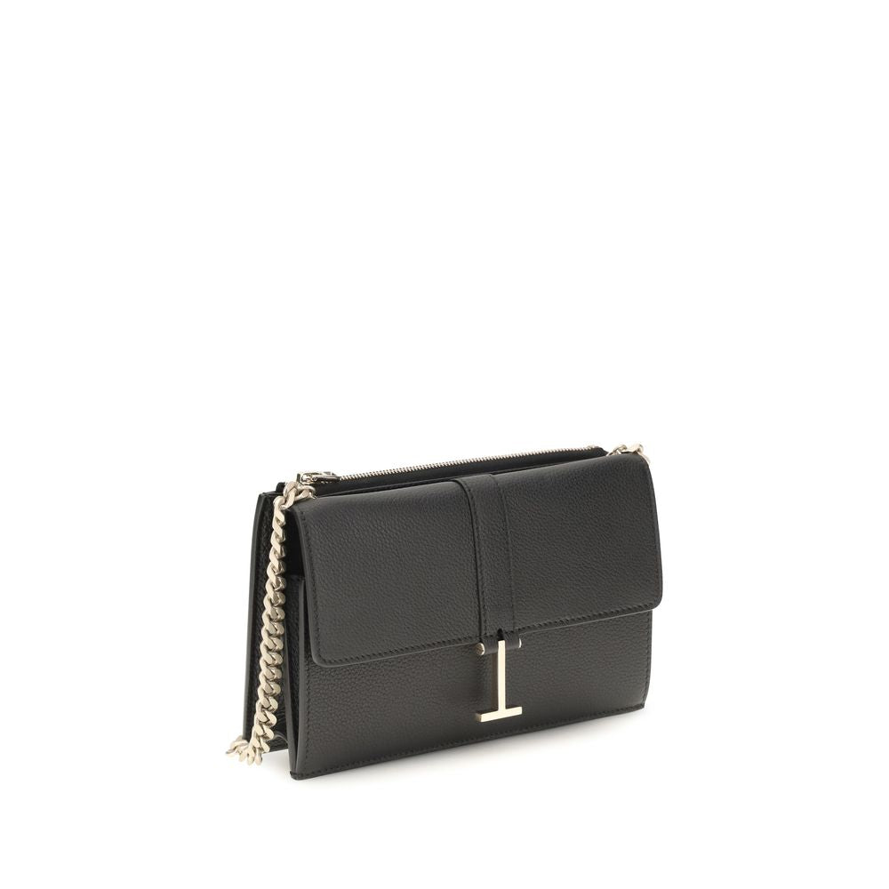 Tom Ford Schwarze Bos Taurus Kalbsleder Schultertasche-2