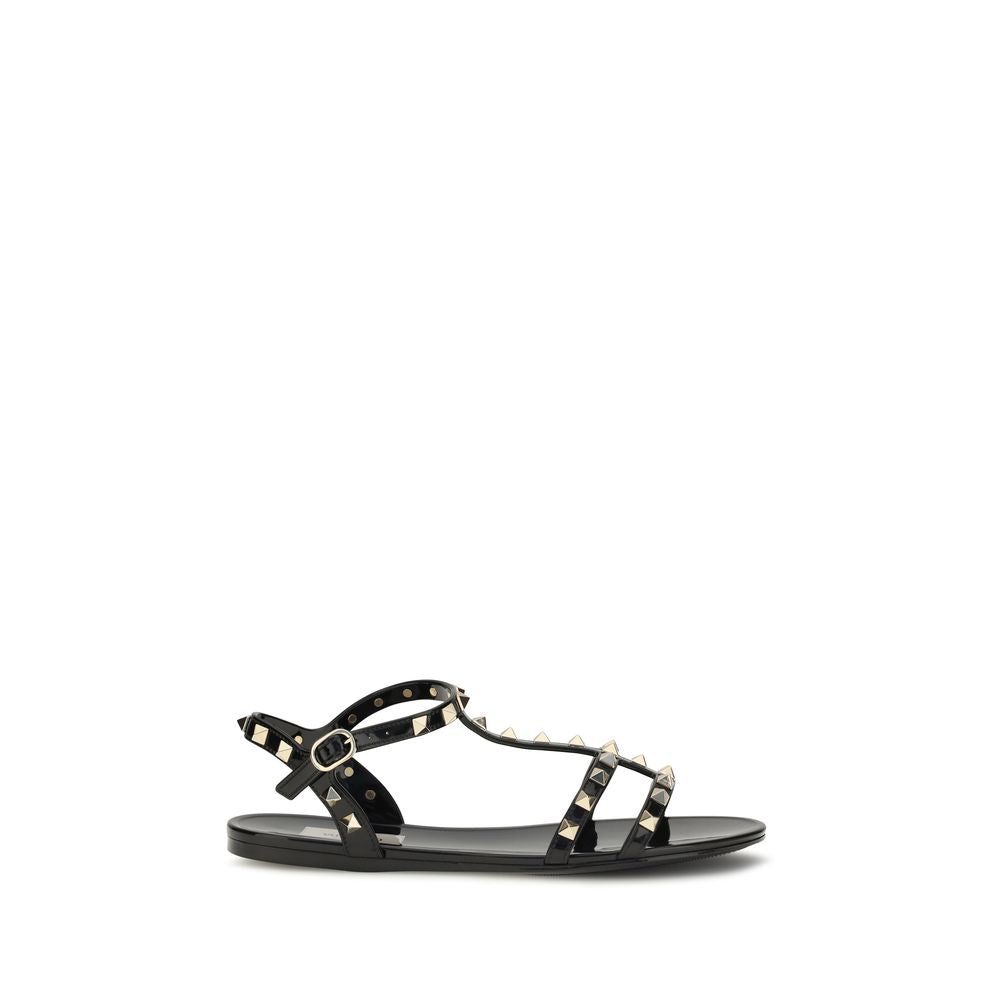 Valentino Garavani Schwarze Gummisandalen-1