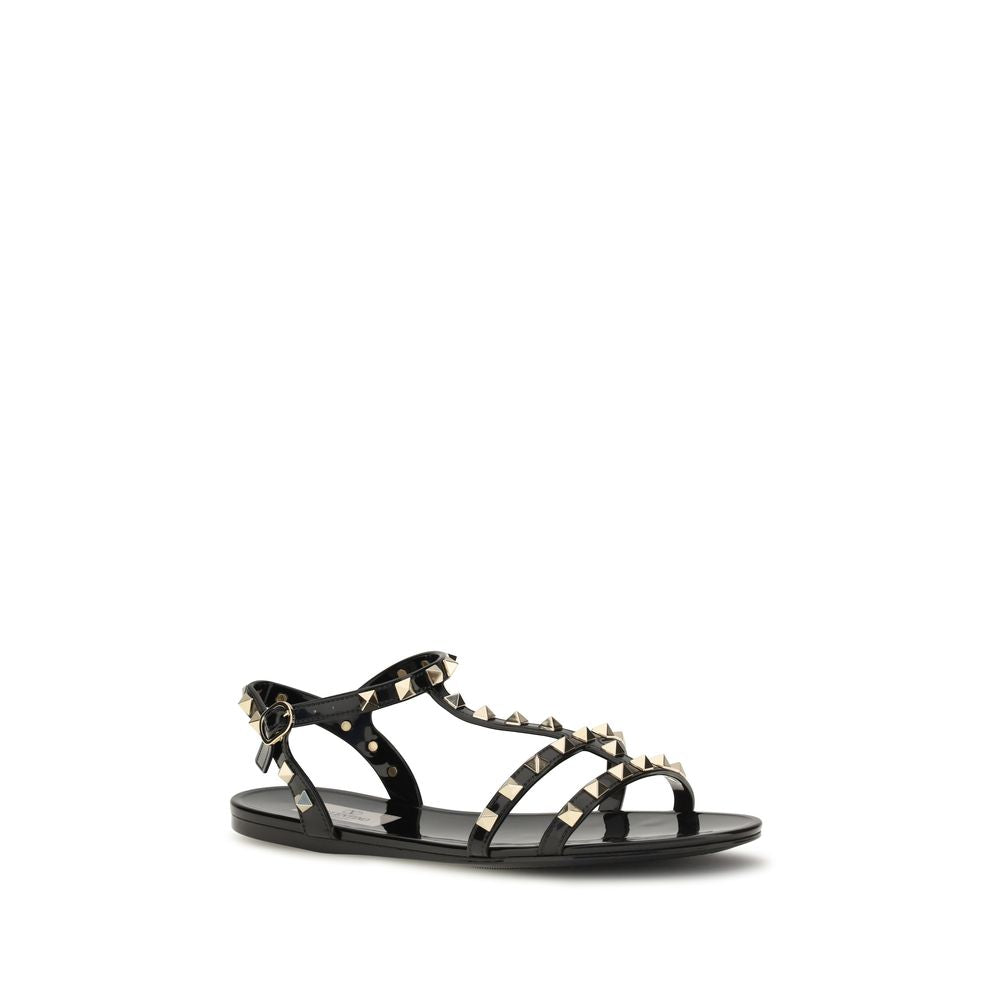 Valentino Garavani Schwarze Gummisandalen-2