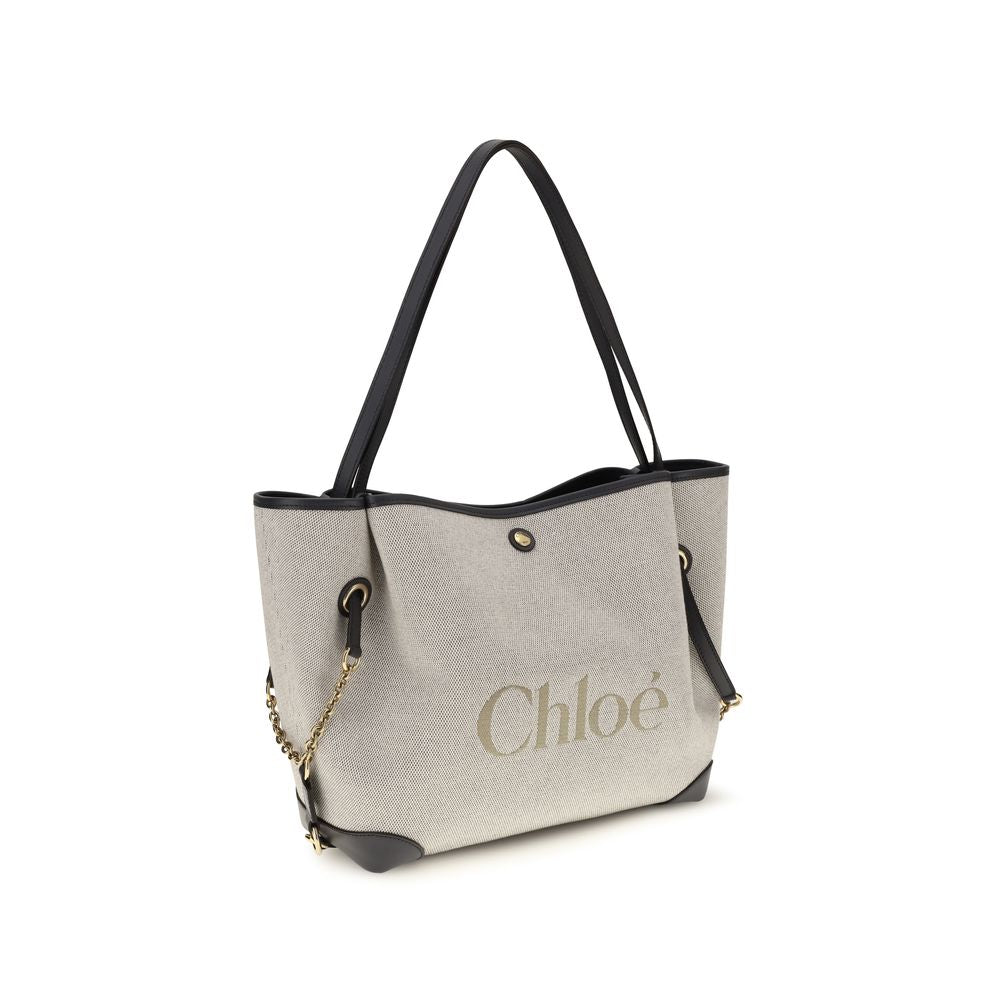 Chloé Graue Baumwoll-Schultertasche-2