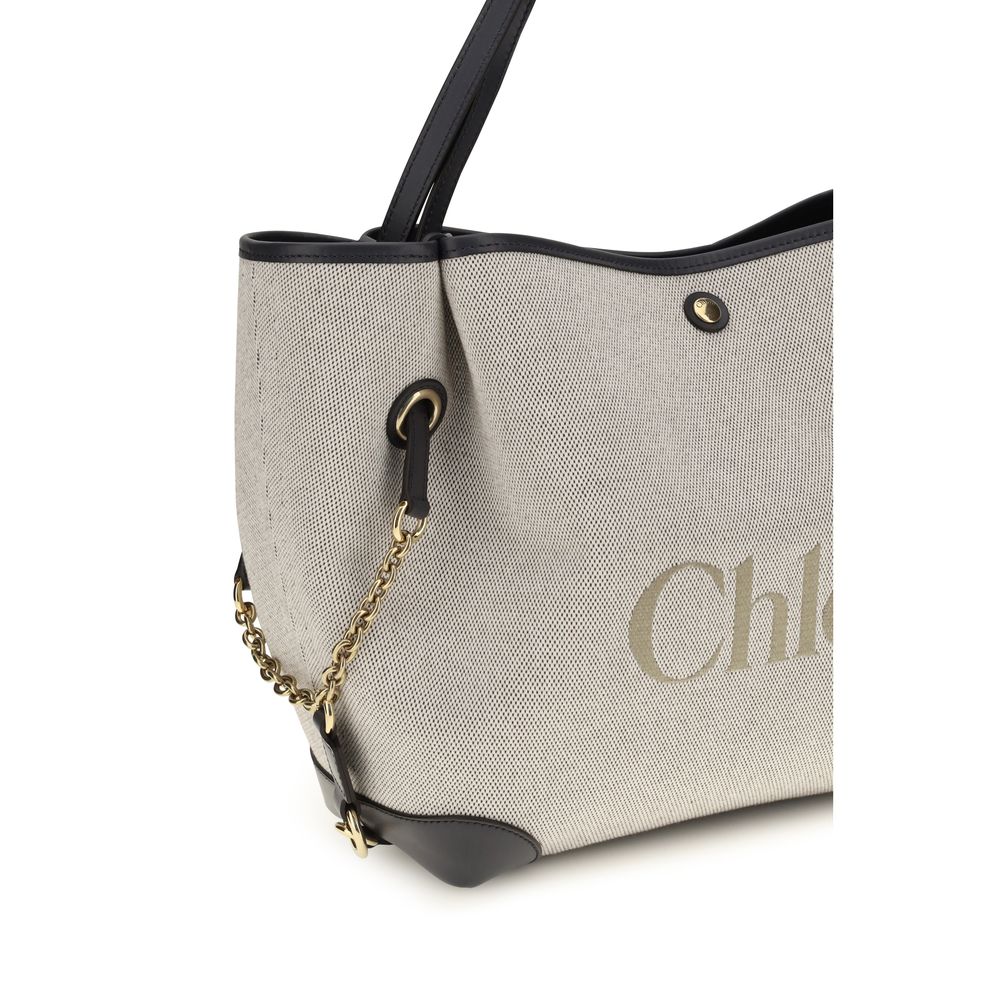 Chloé Graue Baumwoll-Schultertasche-4