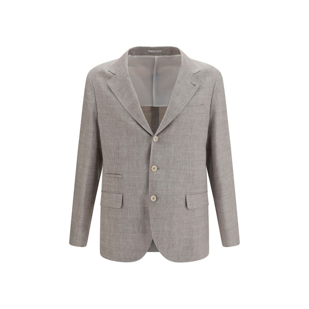 Brunello Cucinelli Beige Leinen-Ganzkörper-Jackett-1