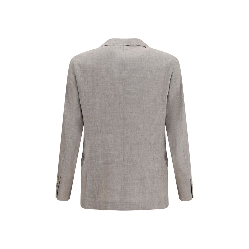Brunello Cucinelli Beige Leinen-Ganzkörper-Jackett-2
