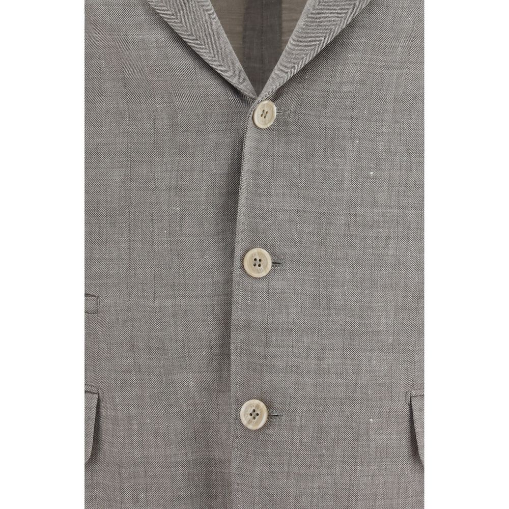 Brunello Cucinelli Beige Leinen-Ganzkörper-Jackett-3