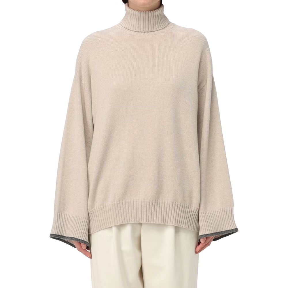 Brunello Cucinelli Beiger Kaschmirpullover-2