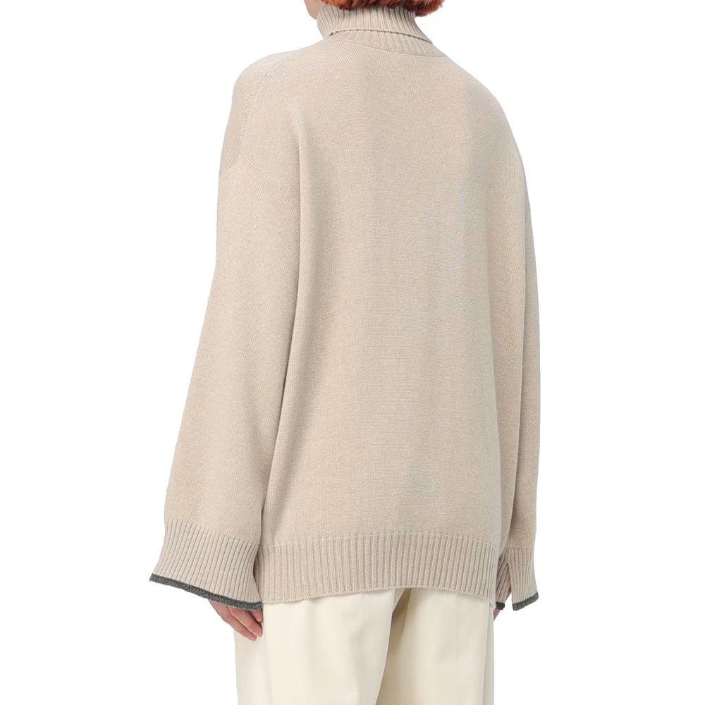 Brunello Cucinelli Beiger Kaschmirpullover-3