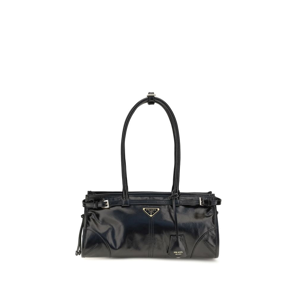 Prada Schwarze Kalbsleder Bos Taurus Handtasche-1