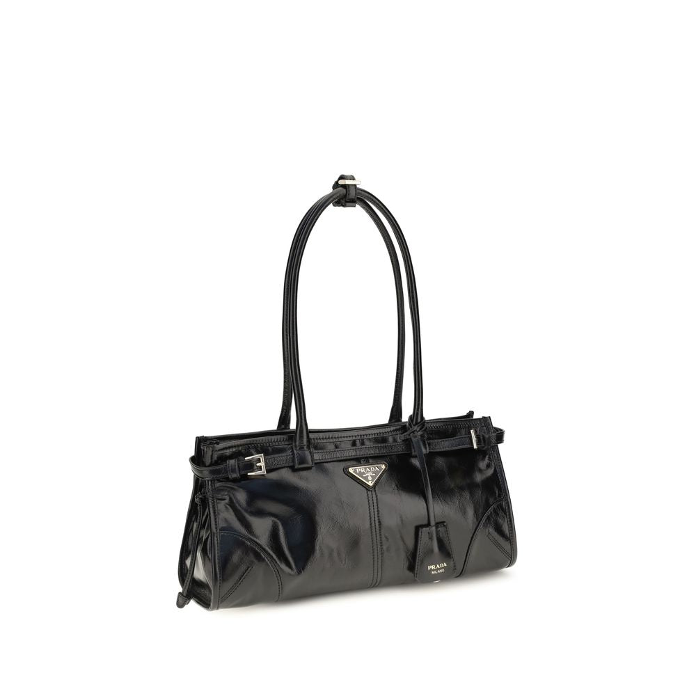 Prada Schwarze Kalbsleder Bos Taurus Handtasche-2