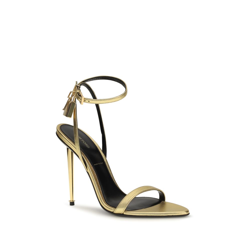 Tom Ford Gold Lamm Ovis Aries Aries Stiletto Sandalen-2