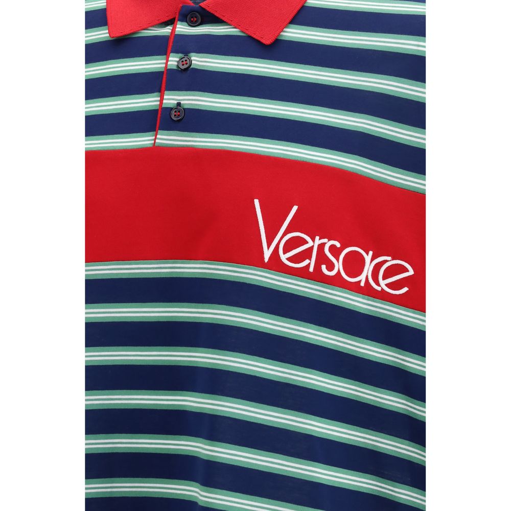 Versace Mehrfarbiges Polohemd aus Baumwolle-3