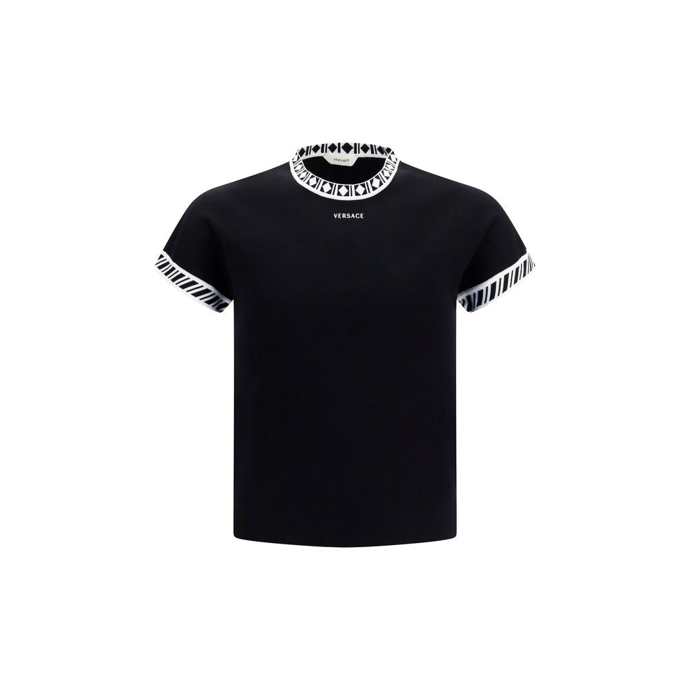 Versace Schwarzes Baumwoll-T-Shirt-1