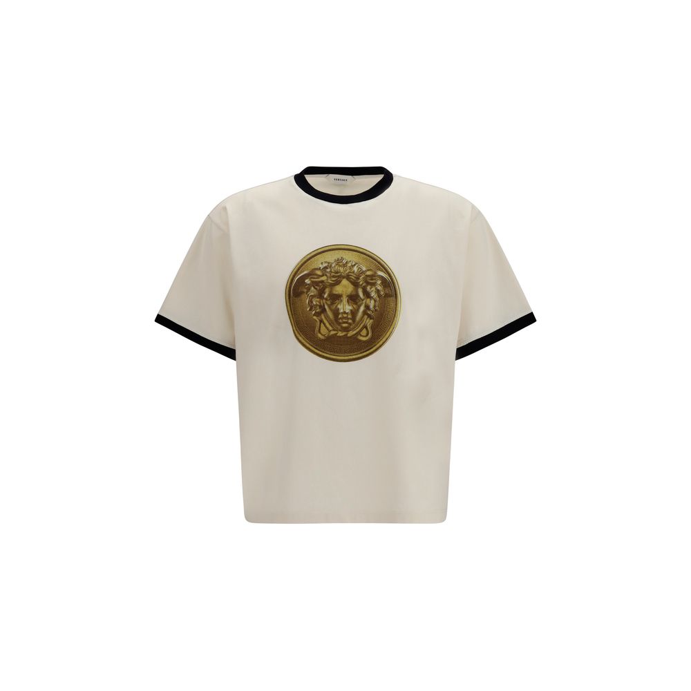 Versace Beiges Baumwoll-T-Shirt-1