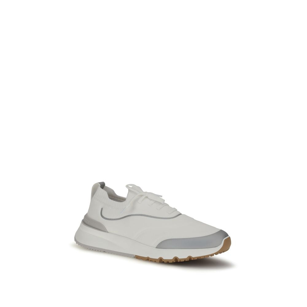 Brunello Cucinelli Weiße Sneaker aus Baumwolle im Athletic-Look-2