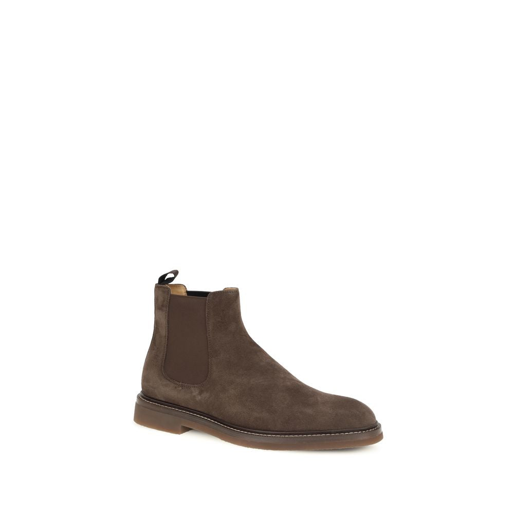 Brunello Cucinelli Braune Kalbshaut Bos Taurus Chelsea-Boots-2