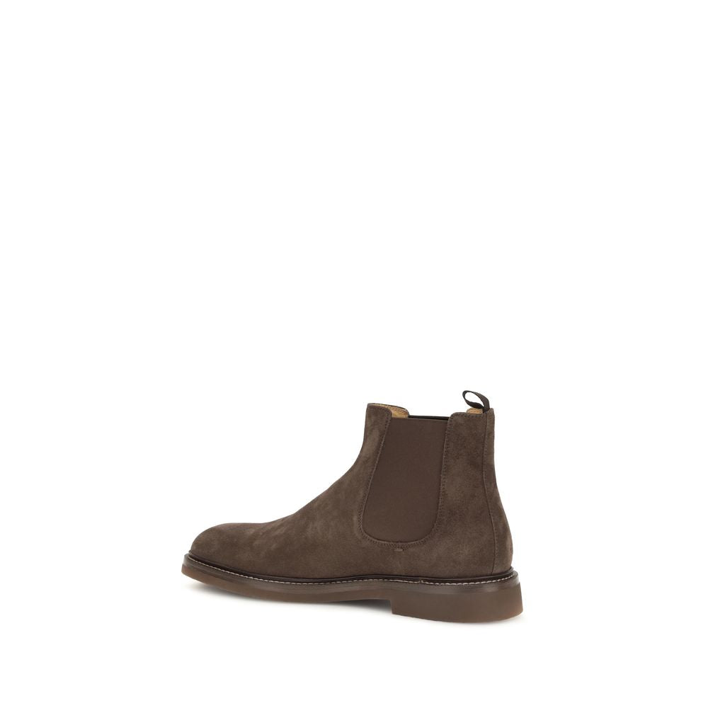 Brunello Cucinelli Braune Kalbshaut Bos Taurus Chelsea-Boots-3