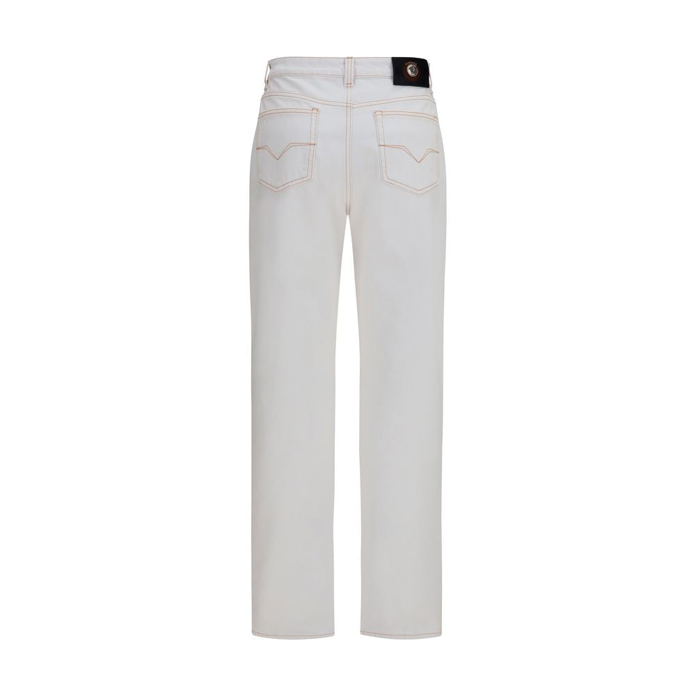 Versace Weiße High-Waist-Jeans aus Baumwolle-2