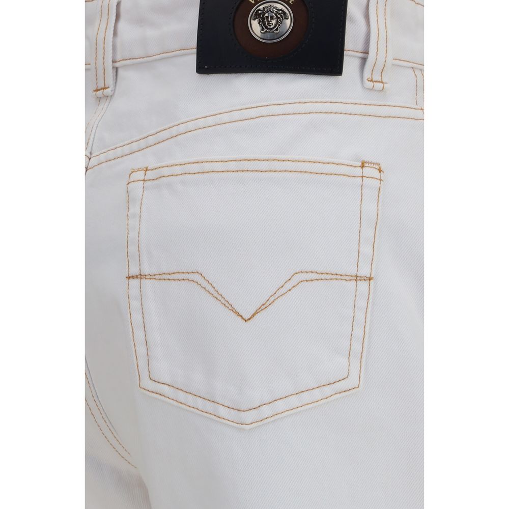 Versace Weiße High-Waist-Jeans aus Baumwolle-3