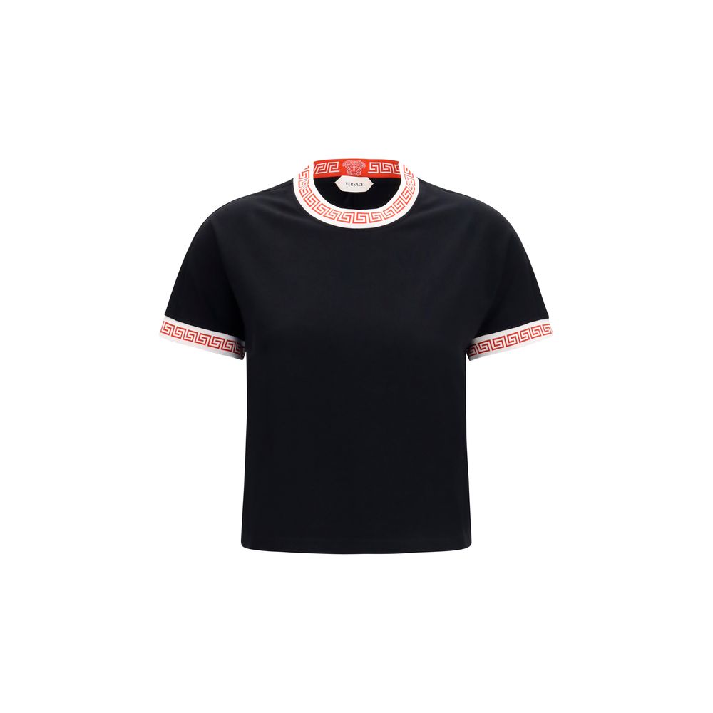 Versace Schwarzes Baumwoll-T-Shirt-1