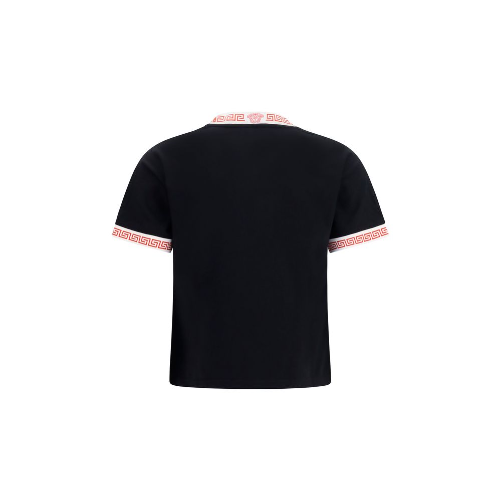 Versace Schwarzes Baumwoll-T-Shirt-2
