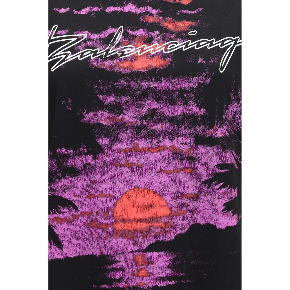 Balenciaga Schwarzes Baumwoll-T-Shirt-3