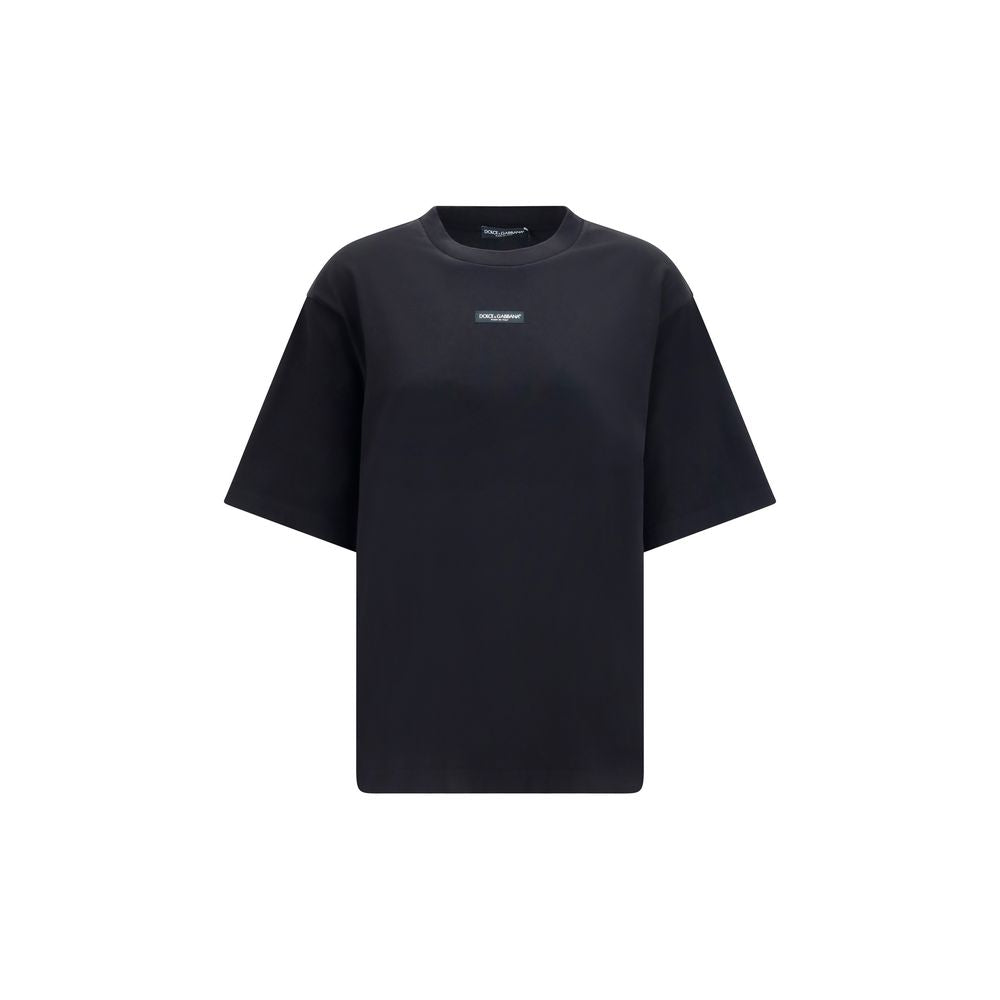 Dolce & Gabbana Schwarzes Baumwoll-T-Shirt-1