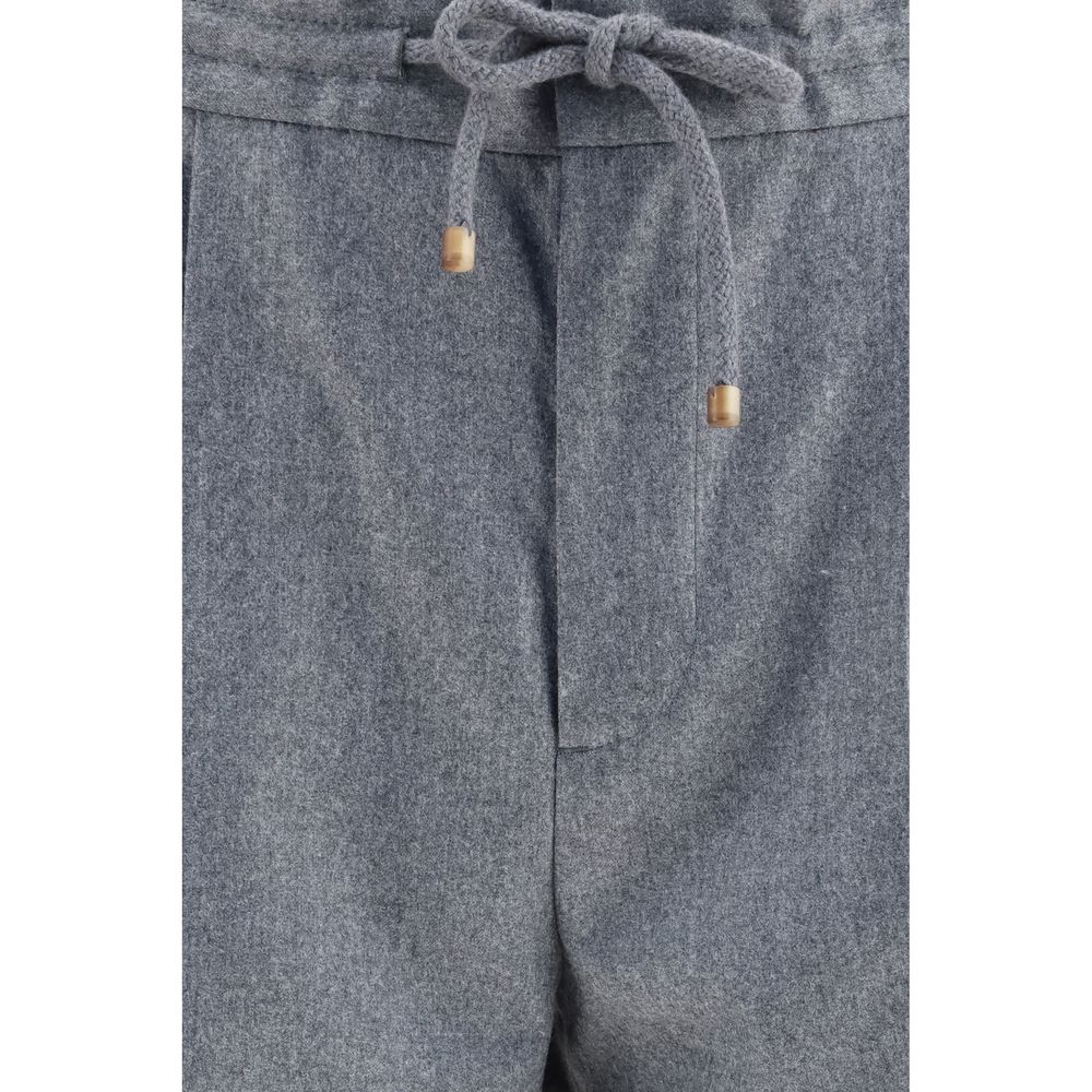 Brunello Cucinelli Graue Hose aus Ovis Aries Wolle-3