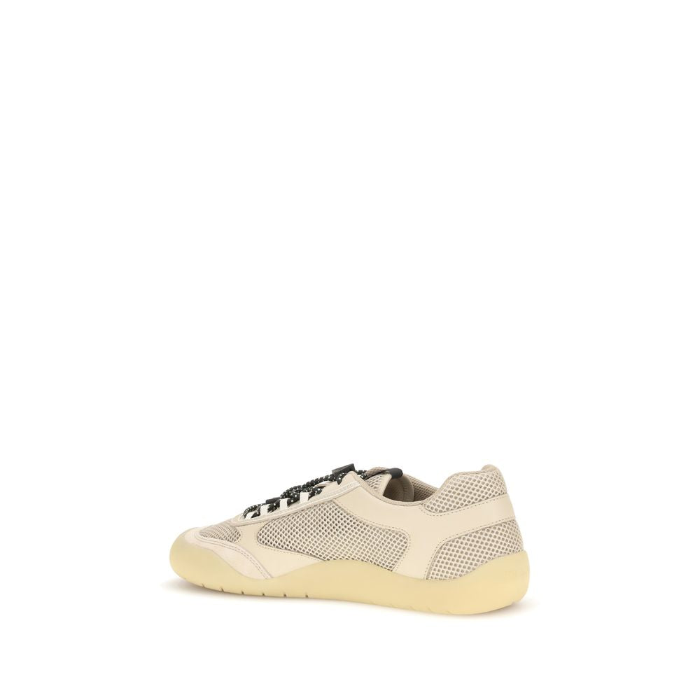 Prada Beige Calf Leather Bos Taurus Athletic Sneakers-3
