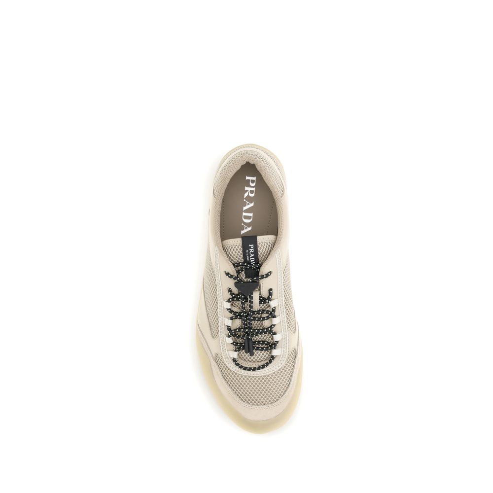 Prada Beige Calf Leather Bos Taurus Athletic Sneakers-4