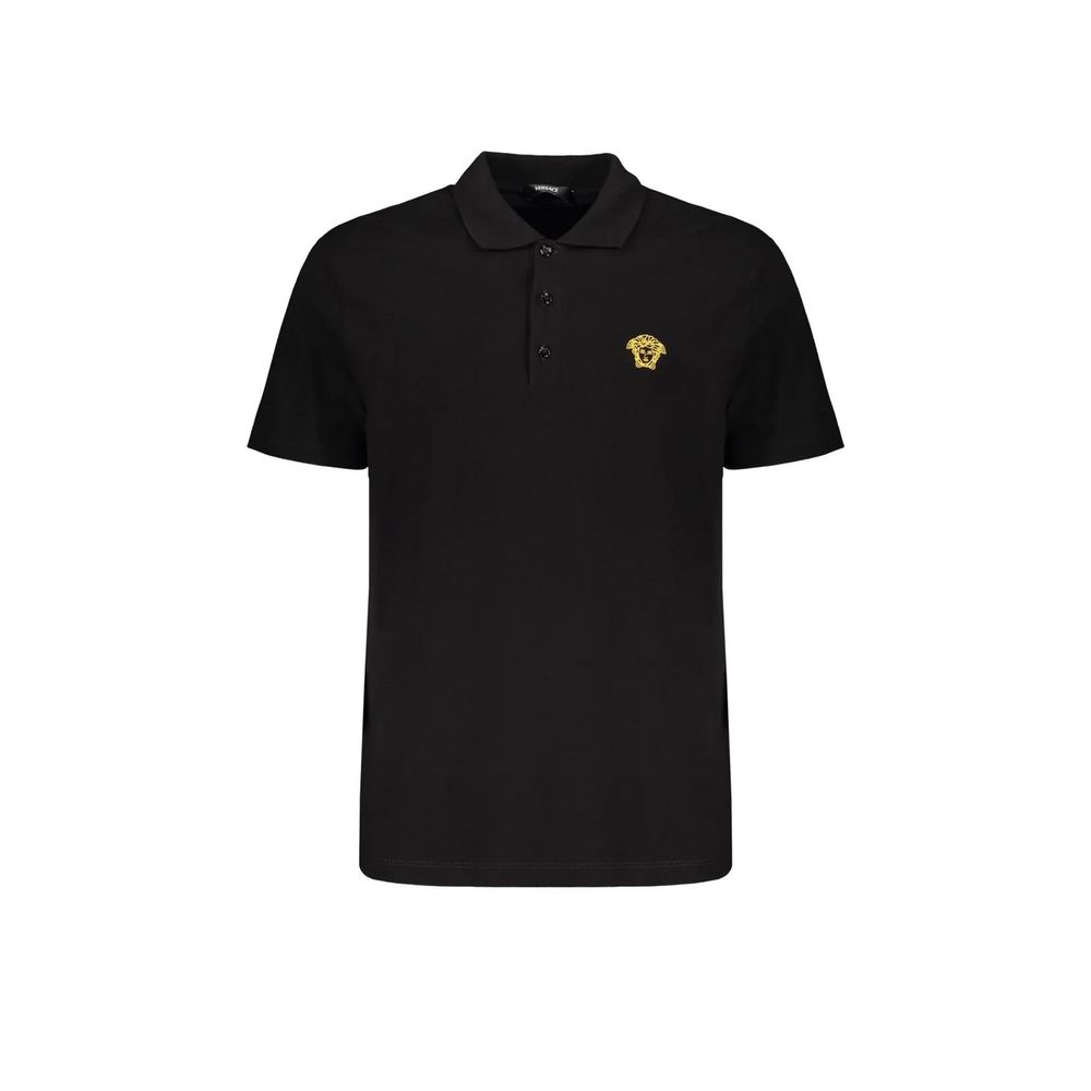 Versace Schwarzes Baumwoll-Poloshirt-1