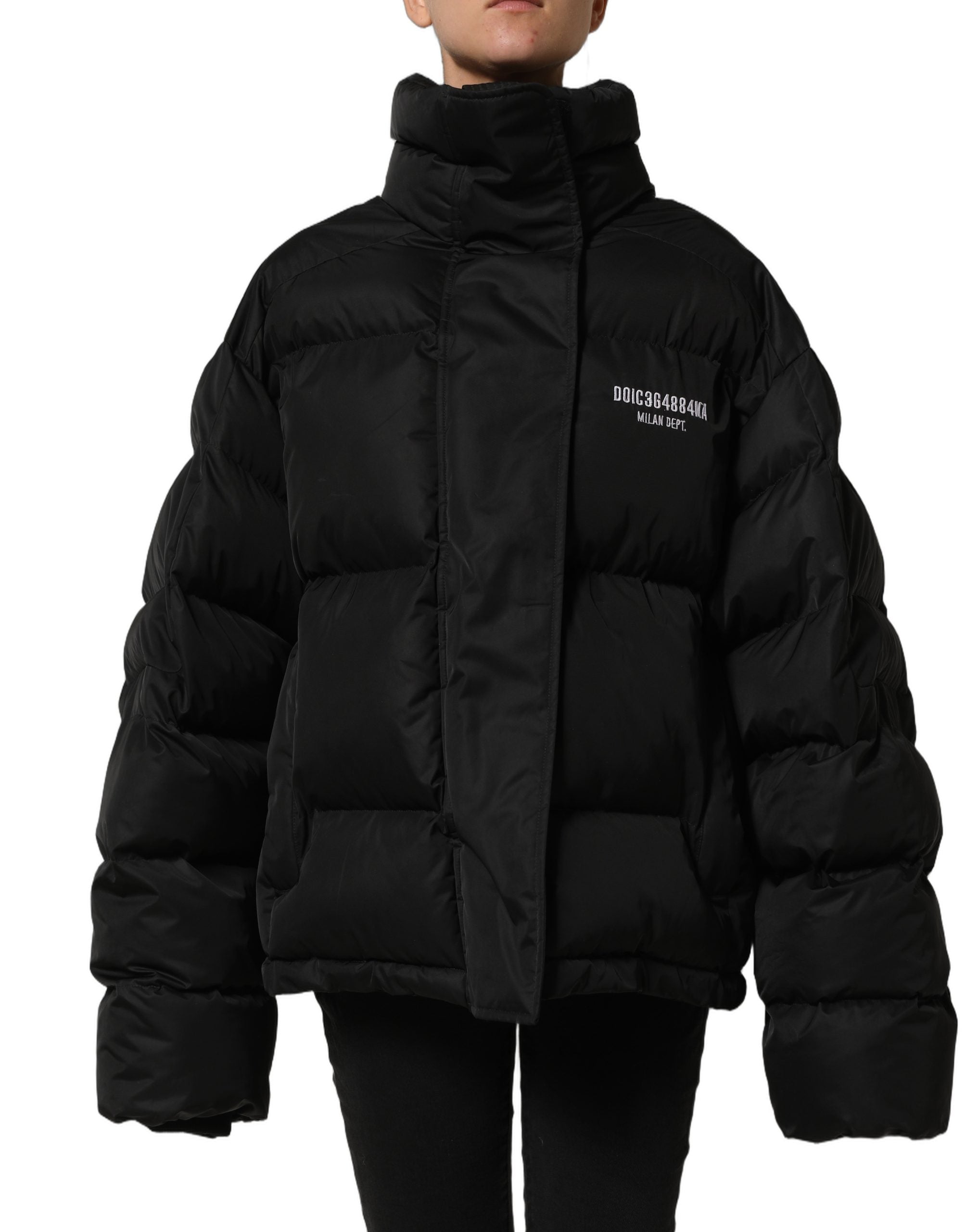 Dolce & Gabbana Schwarze DGVIB3 Bestickte Gepolsterte Pufferjacke-2
